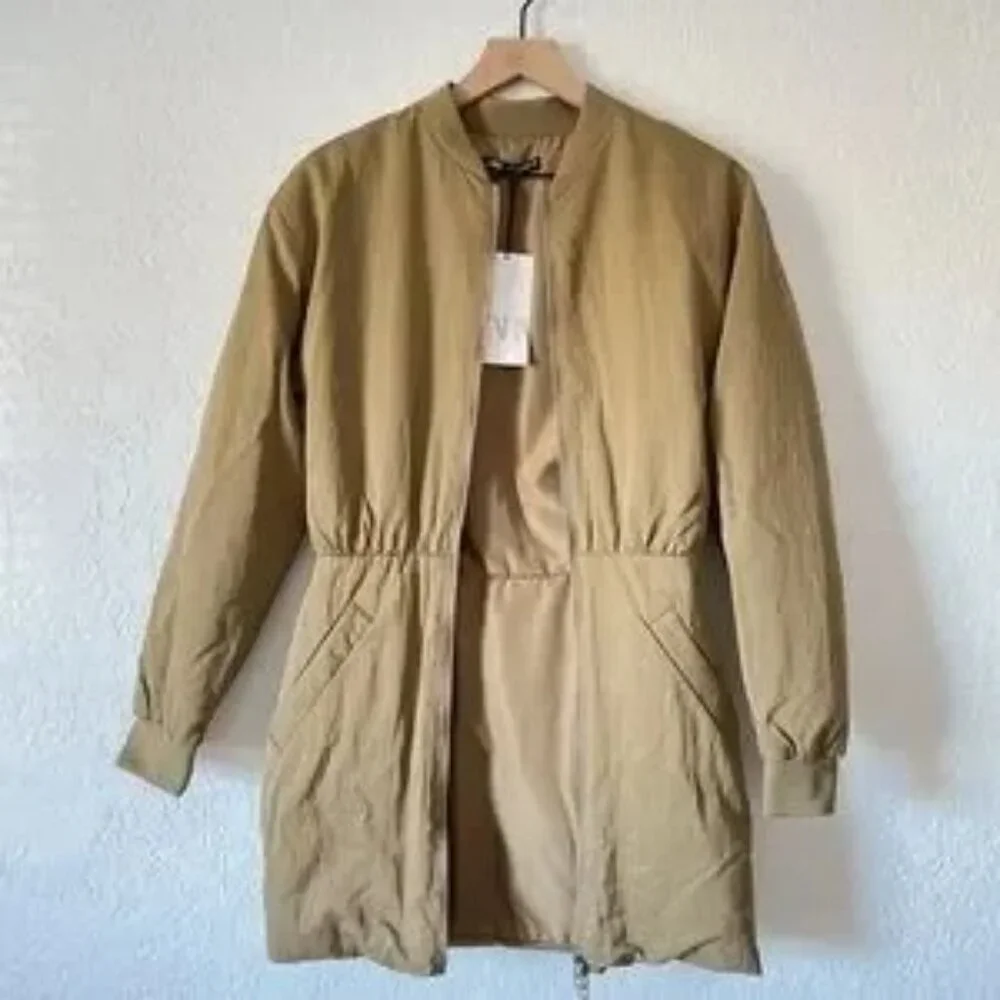 Zara NWT Puff Bomber Full Zip Mini Dress XS MINIMALIST QUIET FLEX MODERN COUTURE - Picture 15 of 17